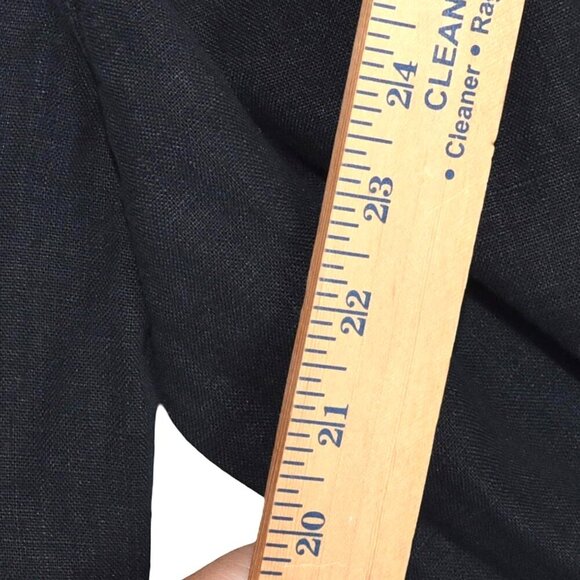 Vintage Chico’s Black 100% Linen Crop Pants Sz 1 Relaxed Fit Minimalist Coastal - Picture 6 of 9